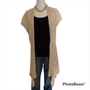 Pure Handknit Long Ivory Cardigan - size M/L
